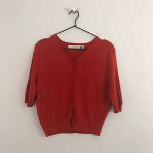 ANTHRO SPARROW Orange Cropped Cardi M